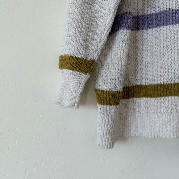 Sonoma Plus Size Spring Cream Striped V Neck Cotton Pull Over Sweater Size 3X - Picture 7 of 9